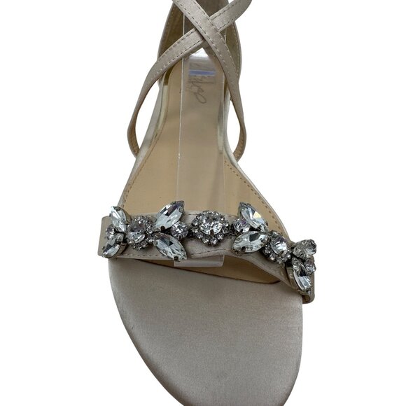 Jewel Badgley Mischka Tessy Womens Satin Strappy Sandals Embellished Size 7 - Picture 7 of 13